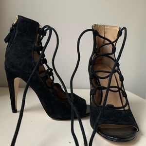Black lace up heels